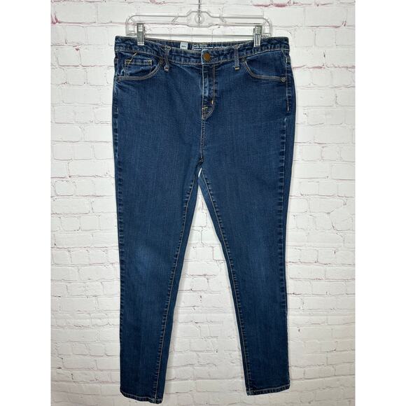 Mossimo Curvy Skinny Dark Wash Mid Rise Jeans Womens Size 12 - Picture 1 of 4